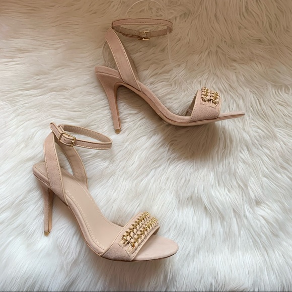 *SOLD* New! SANDRO Paris Nina Chain Tan Suede Sandals - Picture 7 of 14